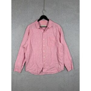 Tommy Bahama Relax Linen Shirt Mens L Long Sleeve Button Down Coral Beach Party
